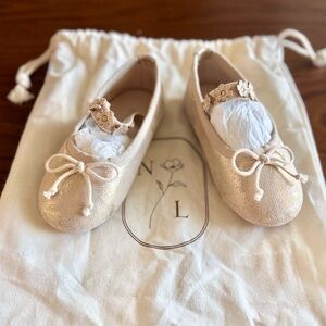 Noralee champagne shimmer ballet flats